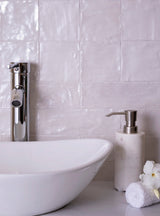 Apollo Tile (Sample) Duchess White 4-in x 4-in Glossy Ceramic Wall Tile