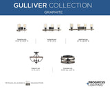 Progress Lighting Gulliver 4-Light Galvanized Farmhouse Lantern Medium Hanging Pendant Light