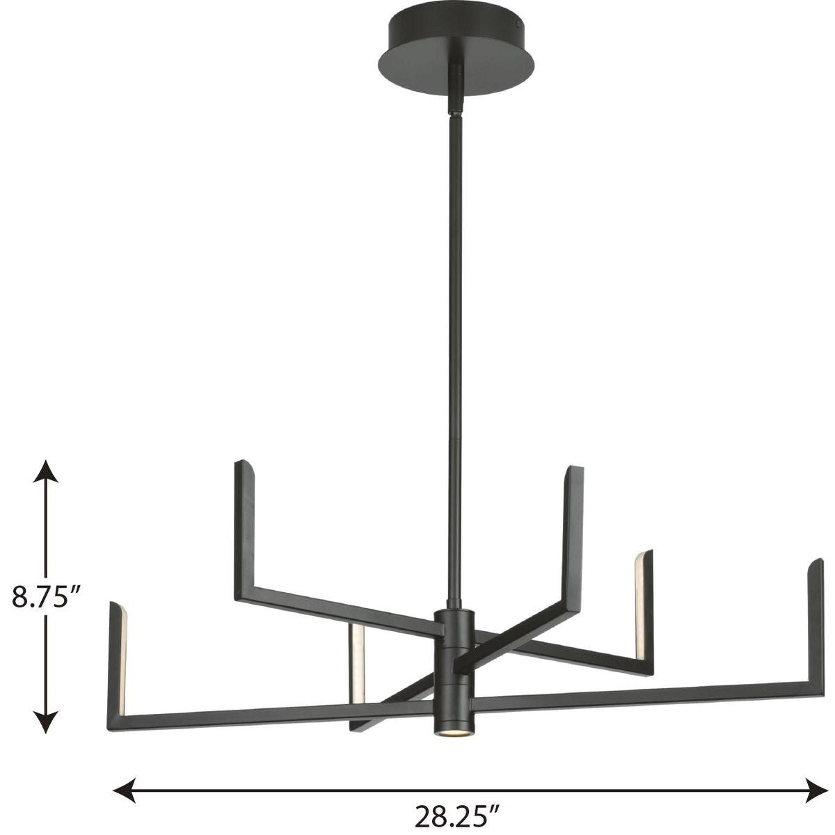 Progress Lighting Pivot Led 7-Light Matte Black Modern/ContemporaryLED Chandelier