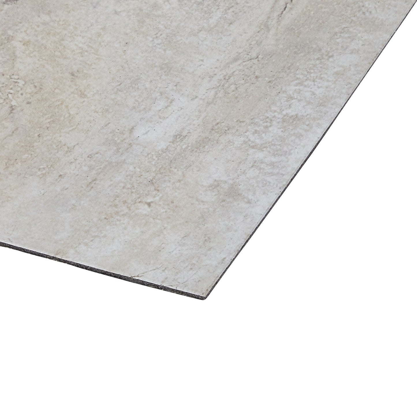 Style Selections Oyster Travertine 12-in x 24-in Groutable Water-Resistant Peel-and-Stick Luxury Vinyl Flooring Tile, 2-sq ft Piece