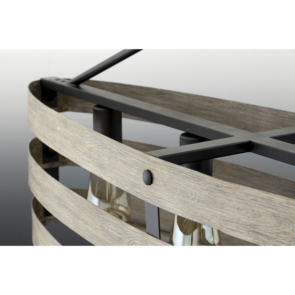 Progress Lighting Gulliver 4-Light Graphite Farmhouse Linear Large Hanging Kitchen Island Light