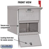 Roadside Mailbox - Silver with Secure Locking Doors and USPS Approval