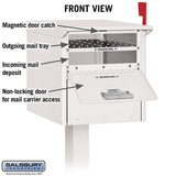 Roadside Mailbox with Secure Locking Doors - White