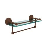 Monte Carlo 16 in. L  x 5 in. H  x 5 in. W Clear Glass Bathroom Shelf with Towel Bar in Venetian Bronze - Super Arbor