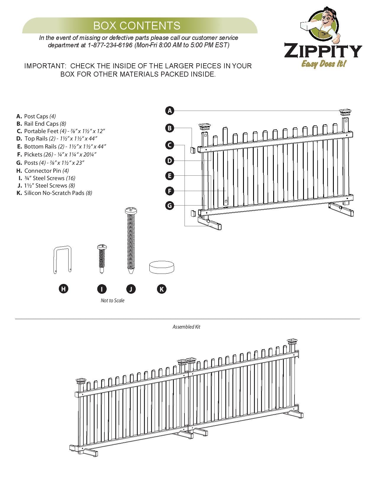 Zippity Outdoor Products Portable Puppy 2 Panels 2-ft H x 3.5-ft W White Privacy Vinyl Flat-top Fence Panel (Unassembled)