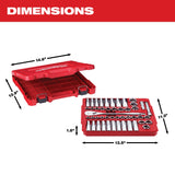 Milwaukee 1/2 in. Drive SAE/Metric Ratchet & Socket Mechanics Tool Set, 47-Piece