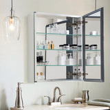 allen + roth 16-in x 20-in Fog Free Surface/Recessed Mount Silver Mirrored Soft Close Medicine Cabinet