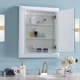 allen + roth 22.5-in x 27.5-in Fog Free Surface Mount White Mirrored Soft Close Medicine Cabinet