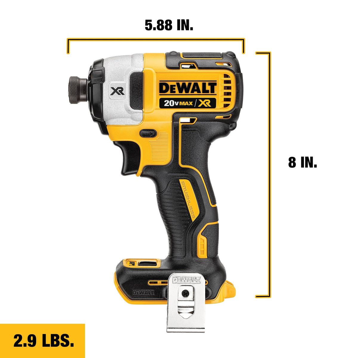 DEWALT XR 20-Volt MAX 1/4-in 3-Speed Brushless Cordless Impact Driver, Tool Only (DCF887B)