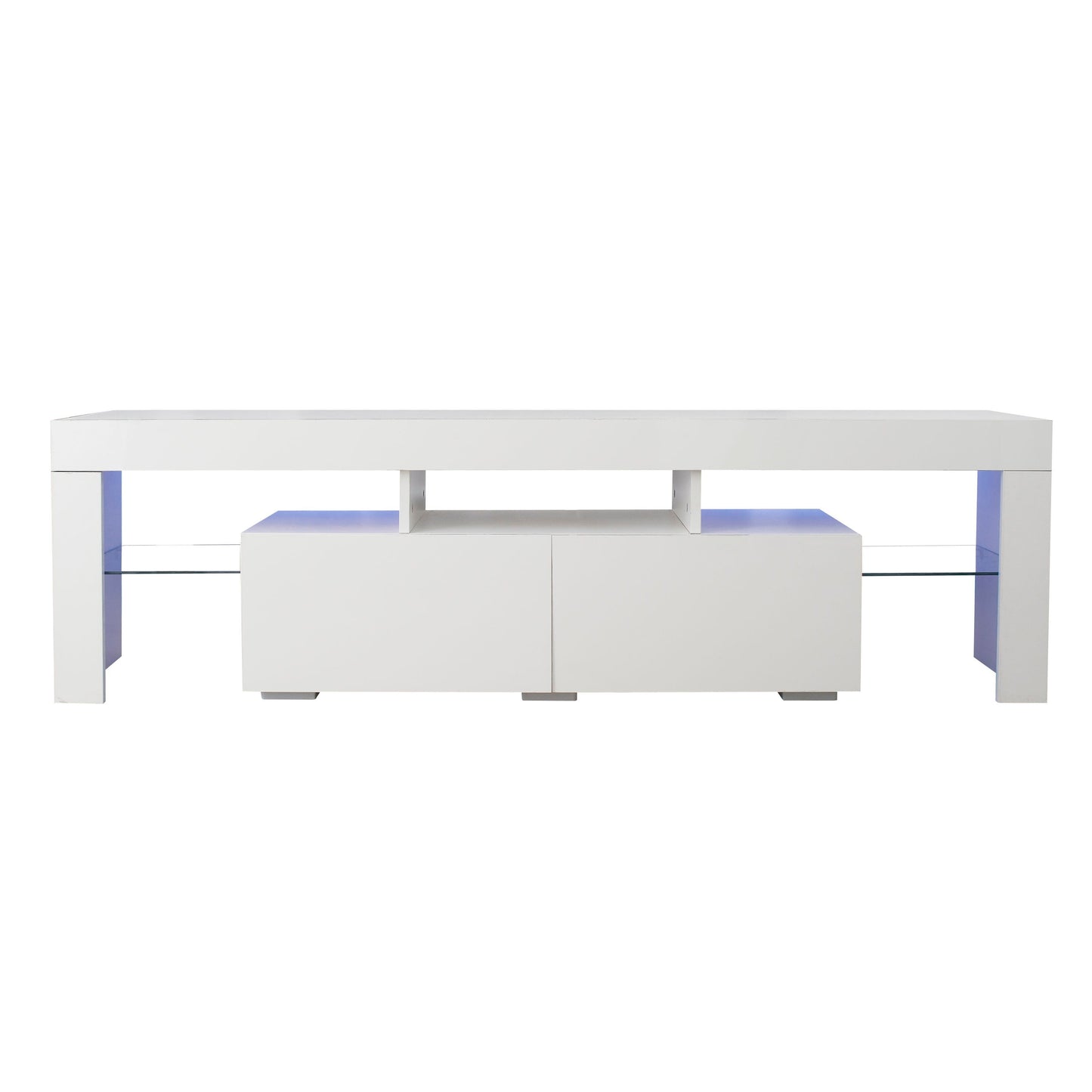 GZMR TV Base Stand with LED Light TV Cabinet Modern/Contemporary White TV Cabinet (Accommodates TVs up to 70-in)