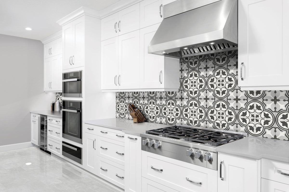 Satori Nouveau Flora Deco 8-in x 8-in Matte Porcelain Encaustic Floor and Wall Tile (0.43-sq. ft/ Piece)