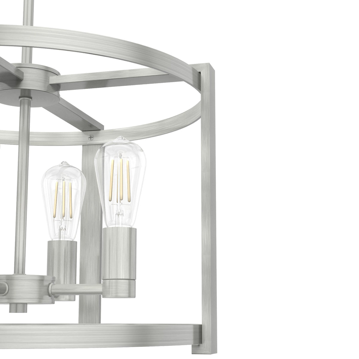 Hunter Astwood 4-Light Brushed Nickel Transitional Led Cage Chandelier