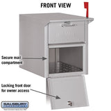Durable Aluminum Mail Chest with Locking Doors and Signal Flag - Silver