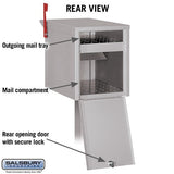 Durable Aluminum Mail Chest with Locking Doors and Signal Flag - Silver