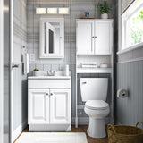 Project Source 24-in White Raised Panel Single Sink Bathroom Vanity with White Cultured Marble Top