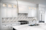 Satori Silver Crescent 12-in x 12-in Honed Travertine Versailles Stone-Look Mosaic Wall Tile, 1-sq ft Piece