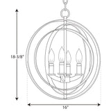 Progress Lighting Equinox 4-Light Antique Bronze Transitional Globe Medium Hanging Pendant Light