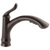 Delta Linden Venetian Bronze 1‑Handle Deck‑Mount Pull‑Out Kitchen Faucet with Deck Plate