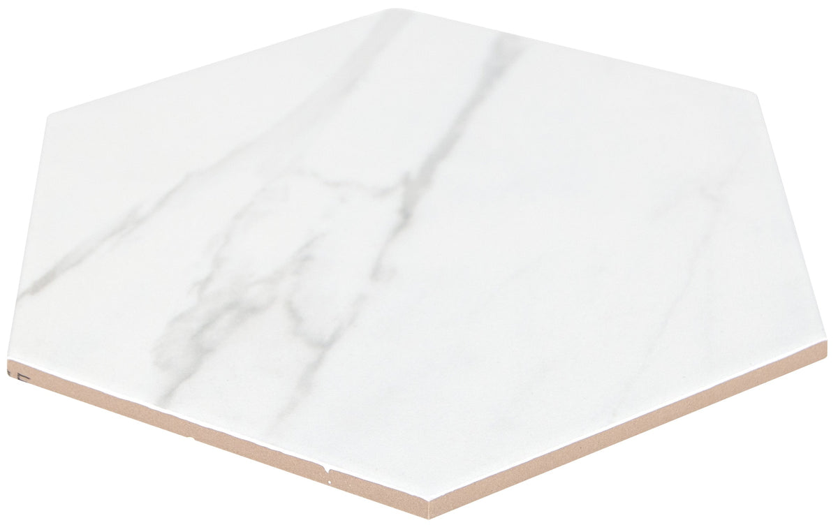Satori Regent Carrara Nevoso 8-in x 10-in Matte Porcelain Hexagon Floor and Wall Tile (0.44-sq. ft/ Piece)