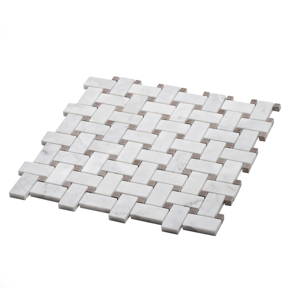 Apollo Tile (Sample) White, Beige 4-in x 4-in Polished Marble Floor and Wall Tile
