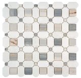 Satori Palissandro Thassos 12-in x 12-in Polished Natural Stone Look Mosaic Floor and Wall Tile (0.95-sq. ft/ Piece)