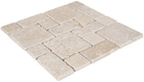Satori Ivory Versailles 12-in x 12-in Honed Natural Stone Travertine Versailles Tile (1.001-sq ft per Piece)