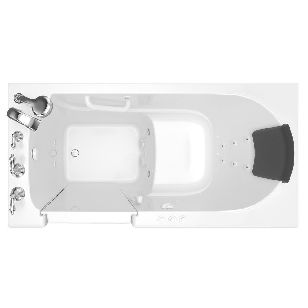 Gelcoat Premium Series 60 in. Left Hand Walk-In Whirlpool and Air Bathtub in White - Super Arbor