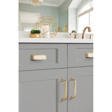 Amerock Kane 3-3/4-in (96mm) Center to Center Golden Champagne Rectangular Cup Drawer Pull