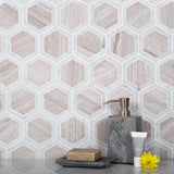 Apollo Tile Gray 5-in x 13-in Polished Natural Stone Marble Honeycomb Marble Look Wall Tile (5.48-sq. ft/ Carton)