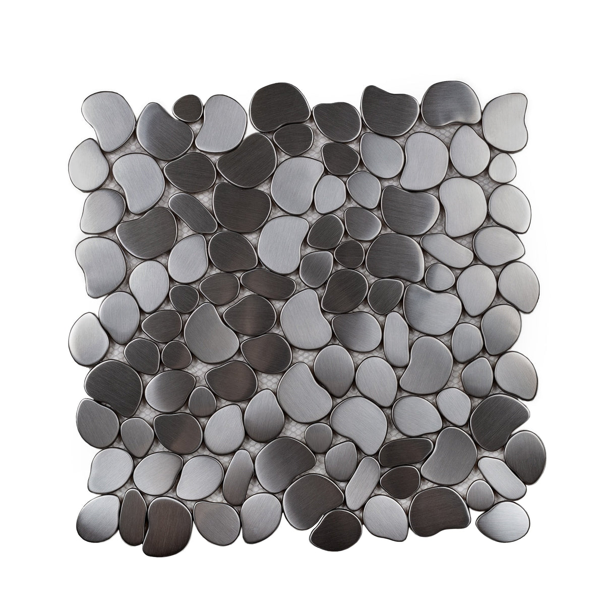 Apollo Tile Metal 12-in x 12-in Polished Metal Pebble Stone Look Floor and Wall Tile (5-sq. ft/ Carton)