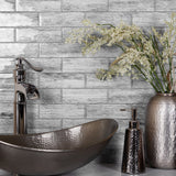 Apollo Tile (Sample) Gray 4-in x 4-in Glossy Glass Brick Wood Look Floor and Wall Tile