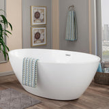 Jolie 69 in. Acrylic Flatbottom Non-Whirlpool Soaking Bathtub in White - Super Arbor