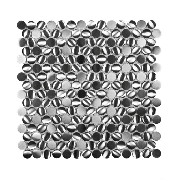 Apollo Tile (Sample) Metal 4-in x 4-in Polished Metal Penny Round Patterned Wall Tile