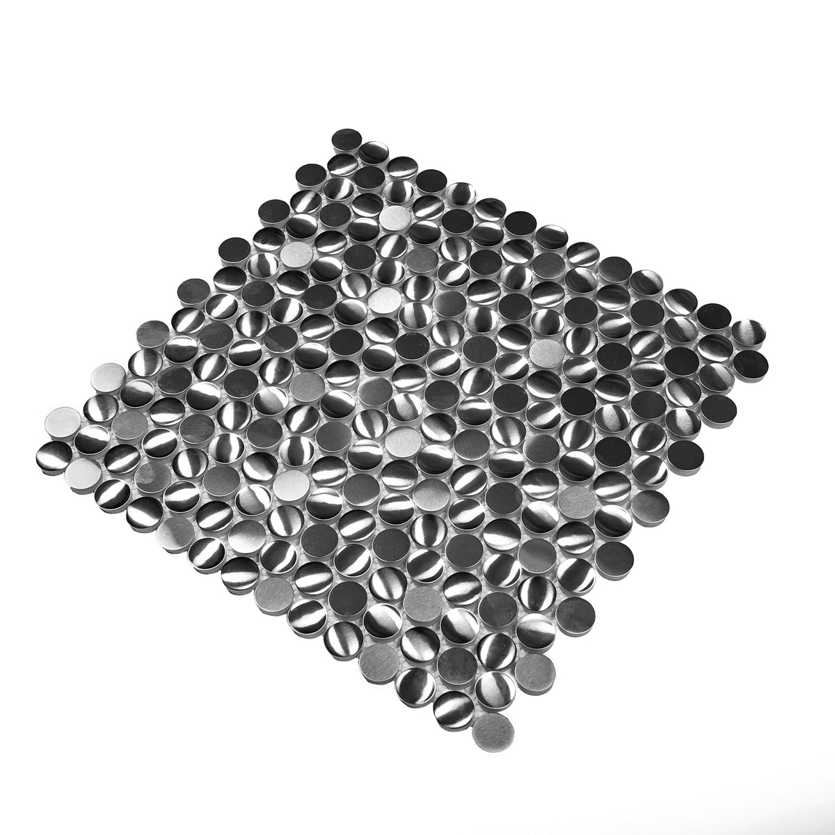 Apollo Tile (Sample) Metal 4-in x 4-in Polished Metal Penny Round Patterned Wall Tile