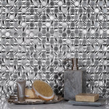 Apollo Tile (Sample) Metal 4-in x 4-in Polished Metal Penny Round Patterned Wall Tile