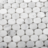Apollo Tile Athens White 11-in x 12-in Honed Natural Stone Marble Penny Round Marble Look Floor and Wall Tile (4.83-sq. ft/ Carton)