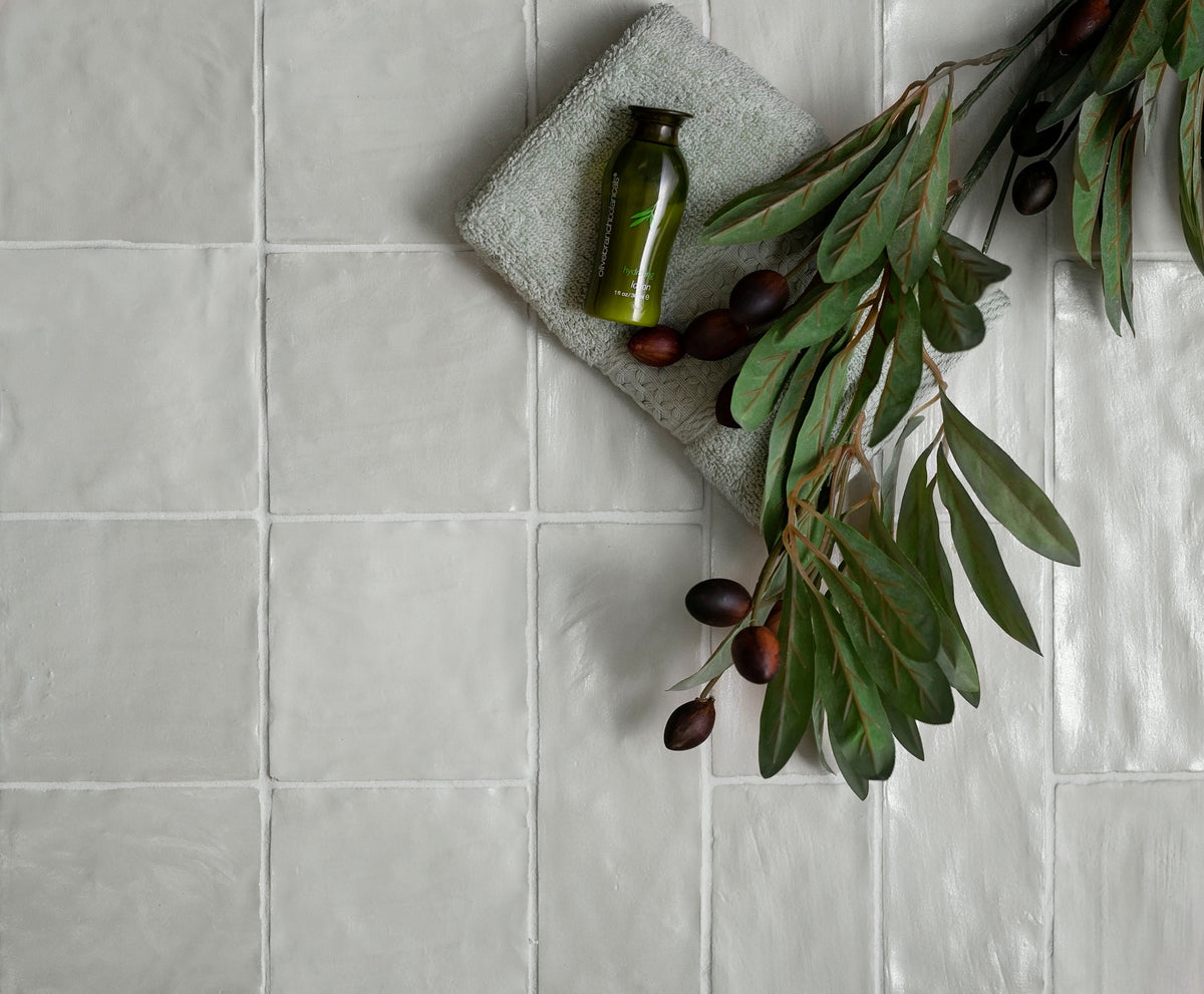 Apollo Tile (Sample) Duchess Gray 4-in x 4-in Glossy Ceramic Subway Wall Tile