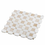 Apollo Tile Beige 12-in x 12-in Polished Natural Stone Marble Octagon Dot Patterned Floor and Wall Tile (5.16-sq. ft/ Carton)