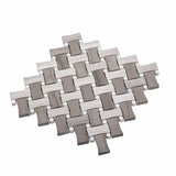 Apollo Tile (Sample) Gray 4-in x 4-in Polished Marble Basketweave Wood Look Floor and Wall Tile