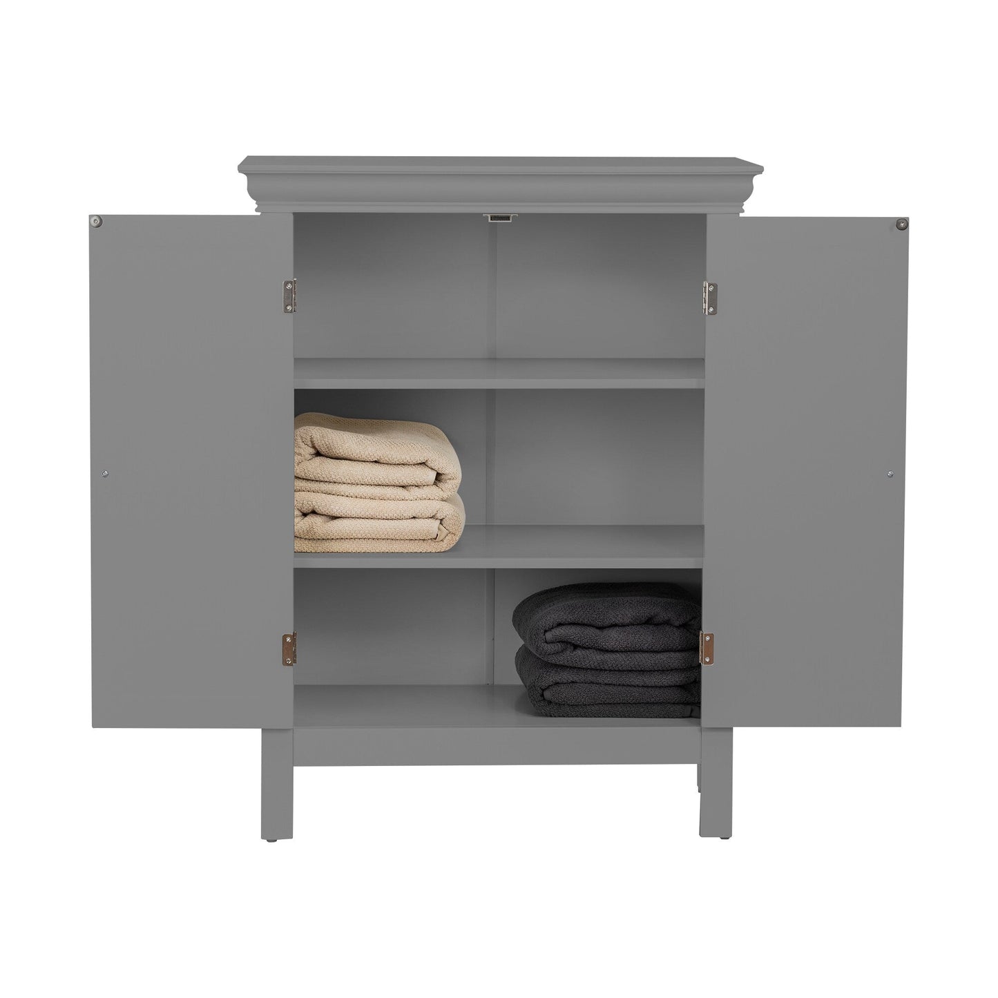 Teamson Home Stratford 26-in x 34.5-in x 13-in Gray Freestanding Linen Cabinet