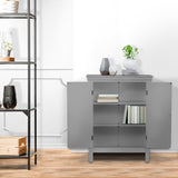 Teamson Home Stratford 26-in x 34.5-in x 13-in Gray Freestanding Linen Cabinet