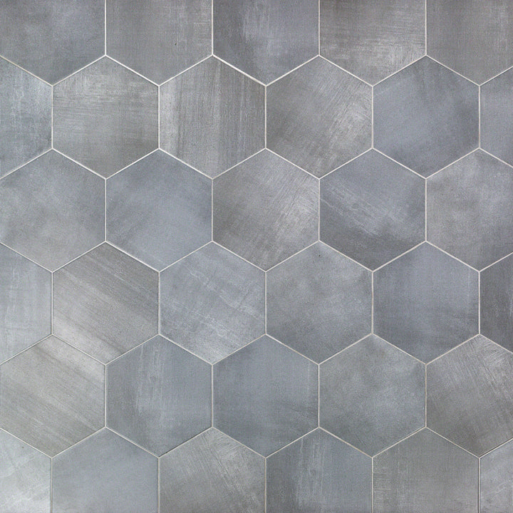 Artmore Tile Watson Grigio 10-in x 11-in Matte Porcelain Encaustic Hexagon Floor and Wall Tile product image