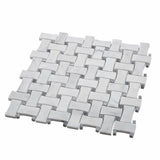 Apollo Tile Gray 12-in x 12-in Polished Natural Stone Marble Basketweave Marble Look Floor and Wall Tile (5-sq. ft/ Carton)
