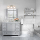Style Selections 36.25-in x 29.75-in Surface Mount White Mirrored Medicine Cabinet