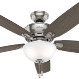 Hunter Creekside LED 52-in Brushed Nickel Indoor Ceiling Fan with Light Kit (5-Blade)
