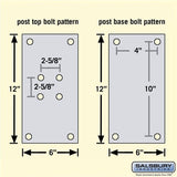 Standard Mailbox Post - Bolt Mounted - Bronze