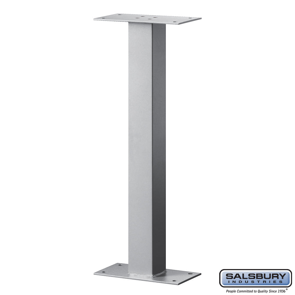Standard Pedestal Bolt Mounted for Roadside Mailbox and Mail Chest Silver