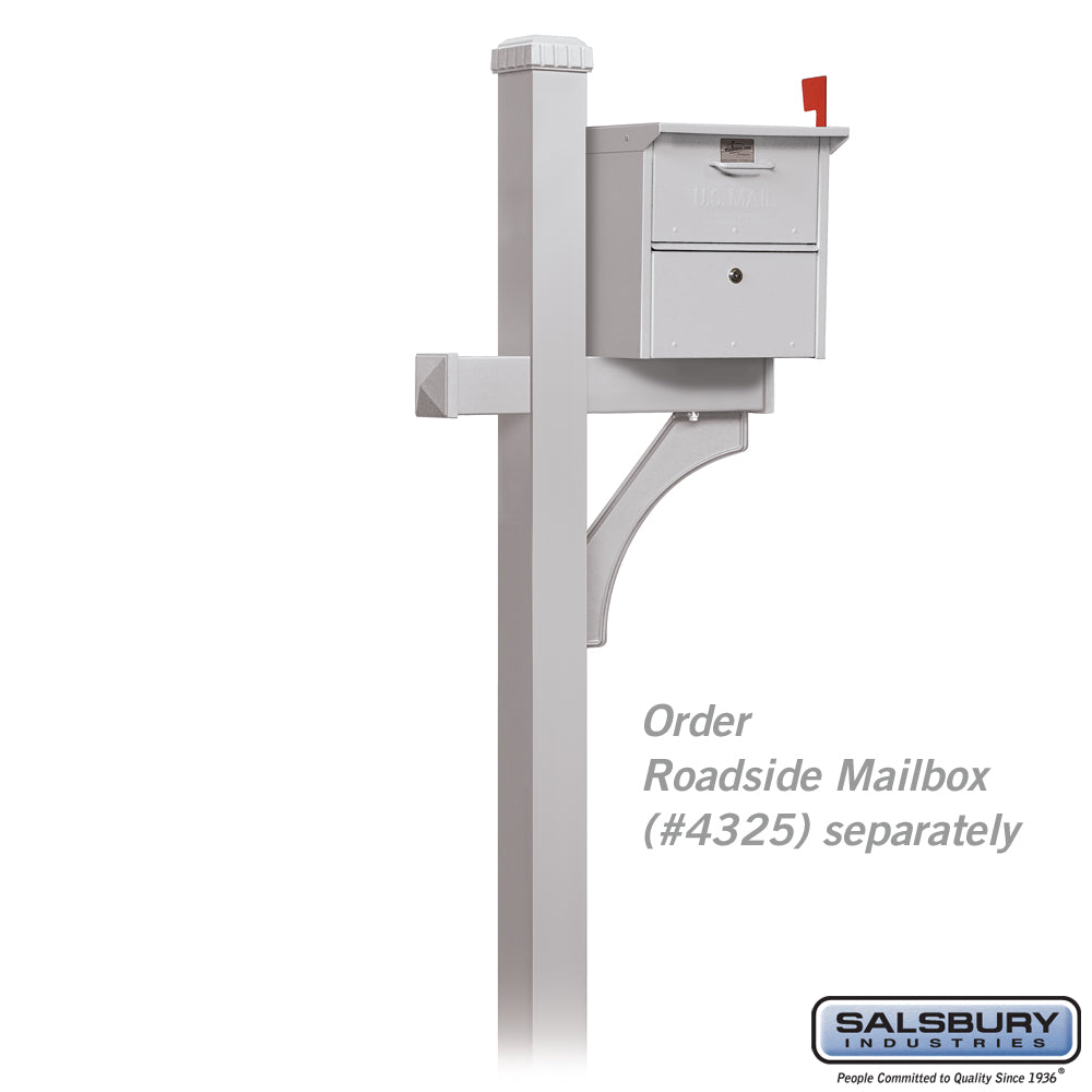 Deluxe In-Ground Mailbox Post, Silver, 1-Sided for Roadside Use