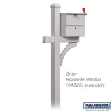 Deluxe In-Ground Mailbox Post, Silver, 1-Sided for Roadside Use