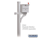 Deluxe In-Ground Mailbox Post, Silver, 1-Sided for Roadside Use